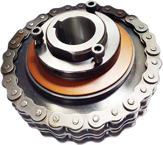 Wolfer sprocket-type friction safety coupling